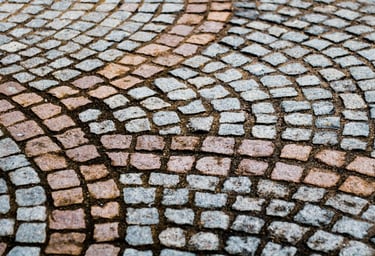 eine Nahaufnahme eines mit Ziegeln gepflasterten Steins - Steinpflaster