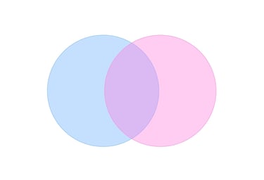 blue and pink venn diagram