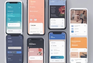 a robot is standing on a phone with many different objects