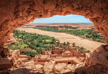 a view of a village in morocco