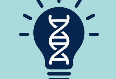 Ilustração de lâmpada com icone de dna