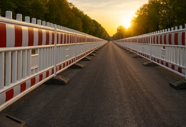 Baustellenabsperrung entlang Straße – UFT Bau GmbH Baustellensicherung Berlin