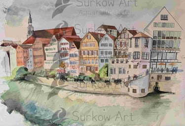 aquarell-tuebingen-panorama-2022-surkow-art-paul-surkow