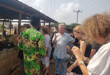 Tourists Visiting Palm Kennel Oil Processing in Ghana