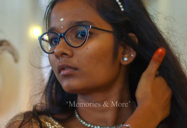 a young girl in a gold dress and glasses