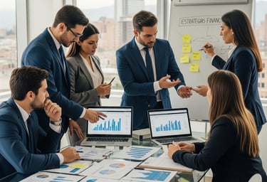 Equipo de trabajo buscando soluciones para las deudas de la empresa