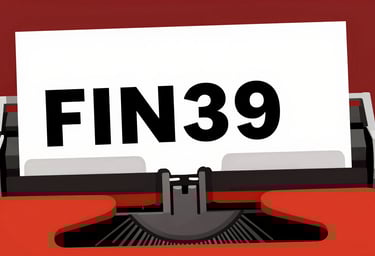 A typewriter with a piece of paper that says 'FIN' in bold black letters, high contrast, red #D4202B background, flat Pop Art style, thick outlines.