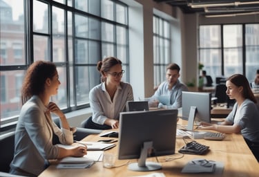 A multimedia setup showcasing video editing and photography services.