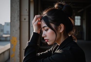a woman with a ponytail bunt and a ponytail bunt