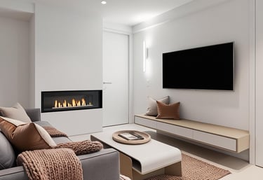 Moderní obývací pokoj v menší novostavbě