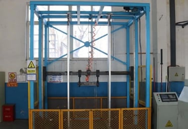 Drop testing conducted to assess barbell durability under impact