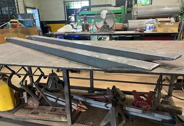 fork lift fork extensions on display