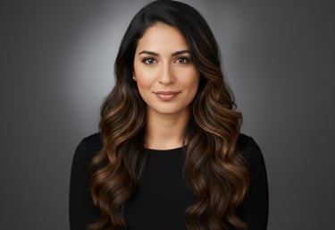 Μια κοντινή φωτογραφία μιας χαμογελαστής γυναίκας