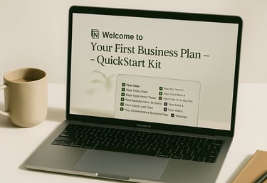 a laptop computer  with a notepad and pen