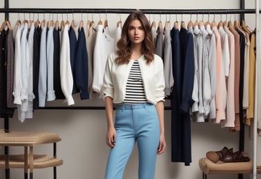 Elegant flat lay of curated luxury items on an off-white background.