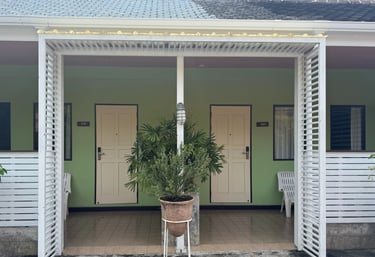 a potted planter sitting on a porch