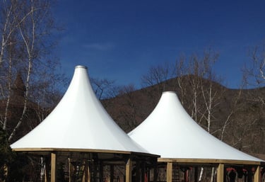 Fabric pavilion structures