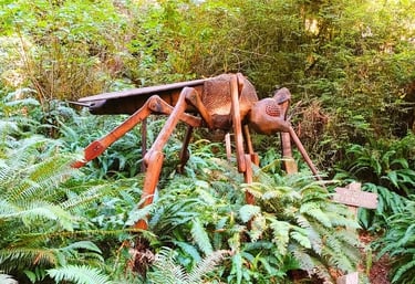 CA Coast - A gigantic wooden mosquito at the Trees of Mystery in Klamath
