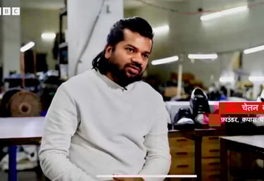 Chetan Verma Giving Interview with BBC news India and BBC News London as Founder Of Kapas Paduka.