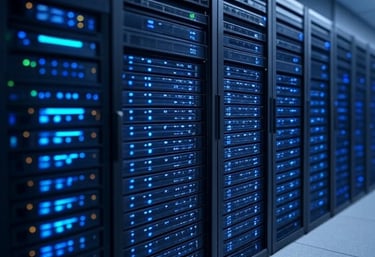 a server rack with many different types of servers