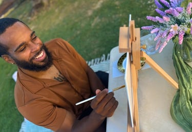 Painting on the beach, painting date