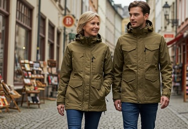 travelers wearing comfortable stylish urban fashionable jackets for travel