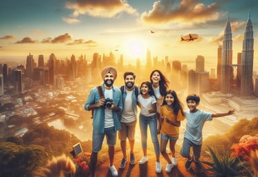 Indian family having time of their lives