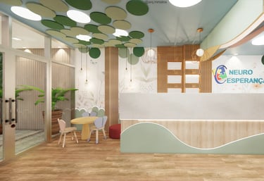 recepção de clinica de terapias neuro esperança arquitetura