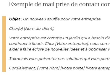 exemple mail prise de contact commercial