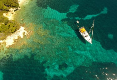 Beautiful aerial drone images of sail yachts