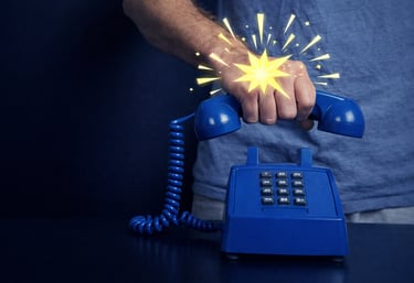 Customer frustration leading to hanging up during a phone support call