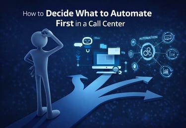 Abstract or conceptual visual representing call center automation or AI-driven workflows.