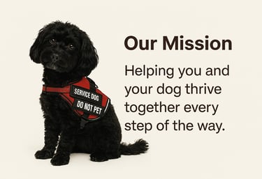 Pawfect Doggy Mission Statement at the side of Bella