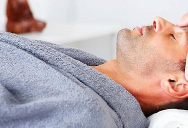 a man getting a massage at a massage parlor