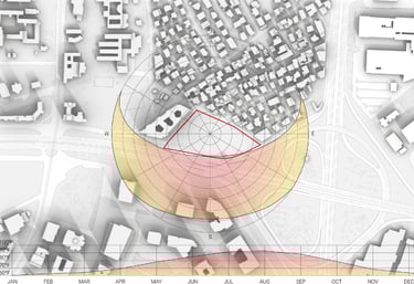 A site sun and climate analysis diagram