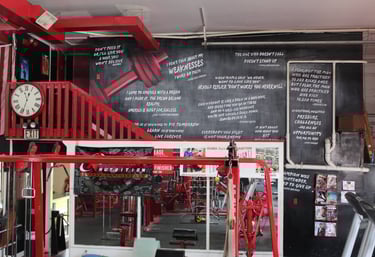 bespoke mural by marcine for a gym in middlesex county, NJ
