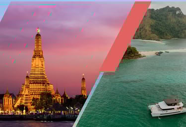 Custom Thailand travel packages featuring Bangkok temples and tropical island experiences