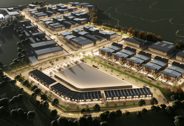 a development of factory building and built to use land