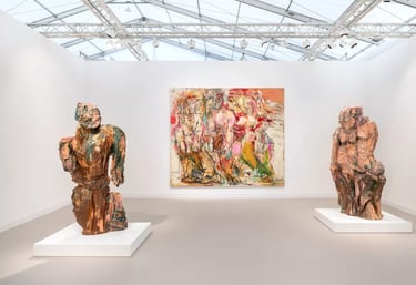 Daniel Crews-Chubb Guardian II (Teal and Pink) and Out of Chaos XIII (Red)
