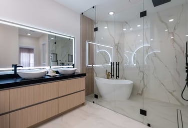 Full Bathroom Remodeling with Countertop, Cabinets and Showering