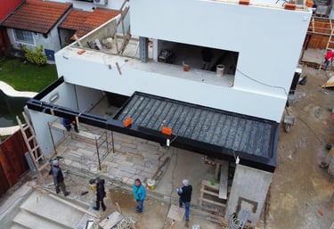 a group of people standing on a roof top