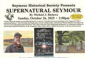 Supernatural Seymour flyer for the program at Seymour Historical Society