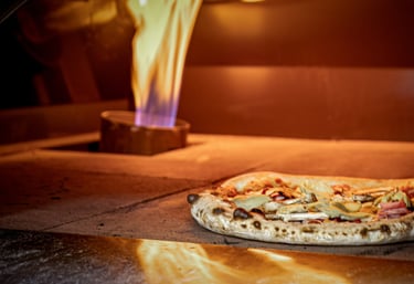 a pizza 4 stagione at 450 degress