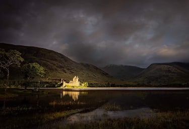 landscape photograph of Kilchurn castle on workshop