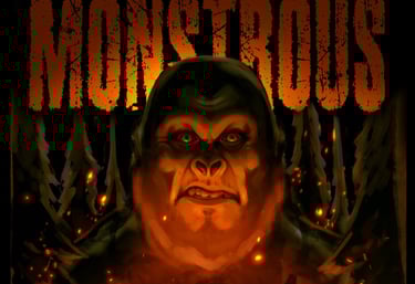 Monstrous by Ty Alexander novel cover featuring Bigfoot and Yeti 