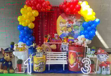 Aluguel de decoração infantil Patrulha Canina na Freguesia do Ó mesa decorada temática para festa