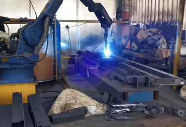 Welding process assembling steel components of strength equipment frames