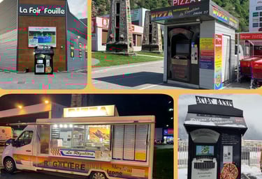 Le camion pizza et les 3 kiosques à pizzas