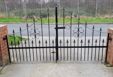 a gated gated in area with a keep out sign