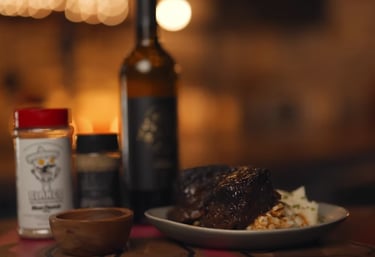 Red Wine Braised Short Ribs Over Garlic Mashed Potatoes